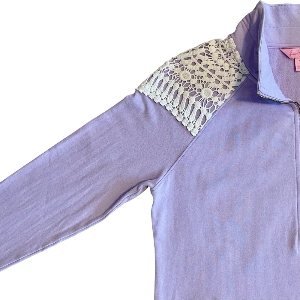 Lilly Pulitzer UPF 50+ Skipper Popover w/ Lace on Shoulders in Lilac Verbena - Picture 9 of 16